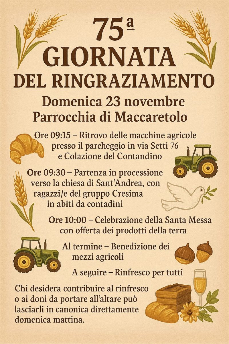 Festa del Ringraziamento a Maccaretolo